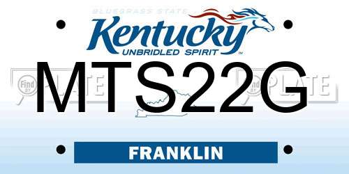 MTS22G Kentucky License Plate