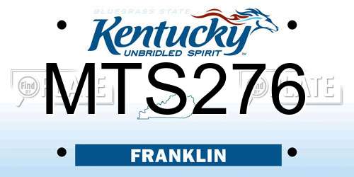 MTS276 Kentucky License Plate
