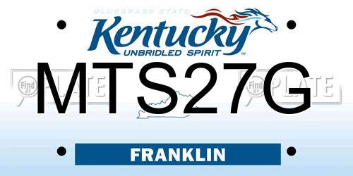 MTS27G Kentucky License Plate