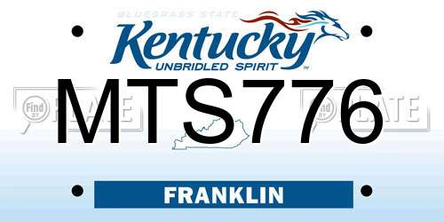 MTS776 Kentucky License Plate