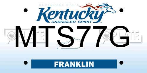 MTS77G Kentucky License Plate