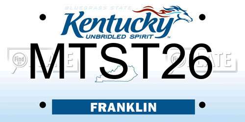 MTST26 Kentucky License Plate