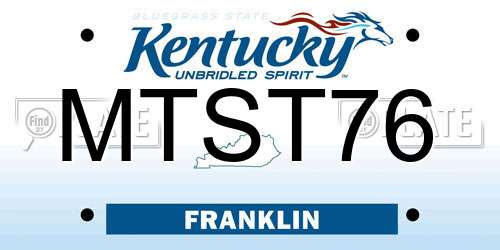 MTST76 Kentucky License Plate