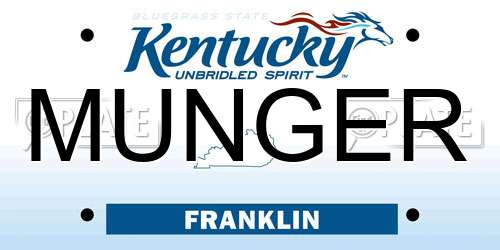 MUNGER Kentucky License Plate