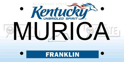 MURICA Kentucky License Plate