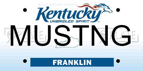 MUSTNG Kentucky License Plate