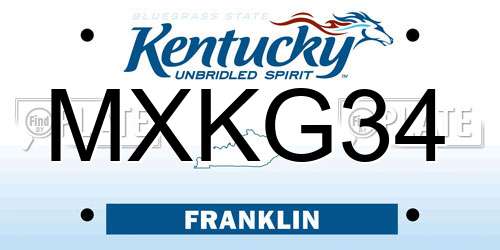 MXKG34 Kentucky License Plate
