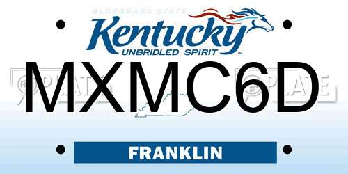 MXMC6D Kentucky License Plate