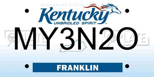 MY3N2O Kentucky License Plate