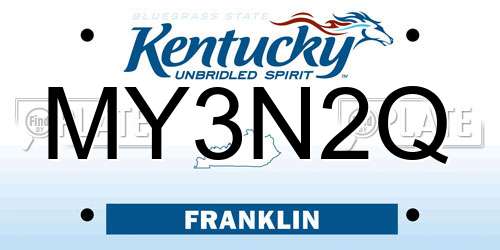 MY3N2Q Kentucky License Plate