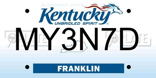 MY3N7D Kentucky License Plate