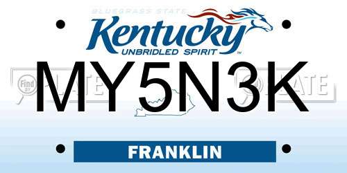 MY5N3K Kentucky License Plate