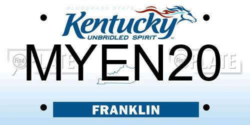 MYEN20 Kentucky License Plate