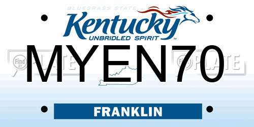 MYEN70 Kentucky License Plate