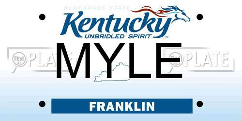 MYLE Kentucky License Plate