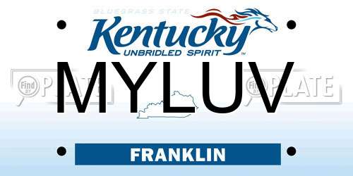 MYLUV Kentucky License Plate
