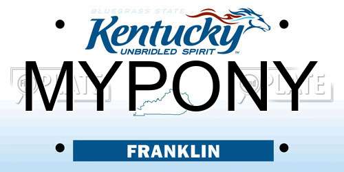 MYPONY Kentucky License Plate