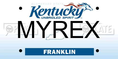 MYREX Kentucky License Plate