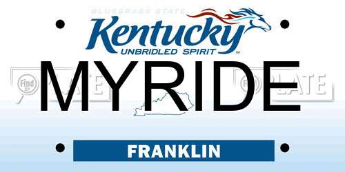 MYRIDE Kentucky License Plate
