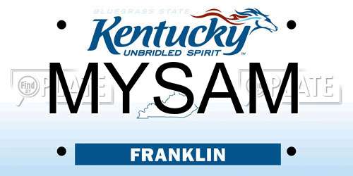 MYSAM Kentucky License Plate