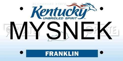MYSNEK Kentucky License Plate