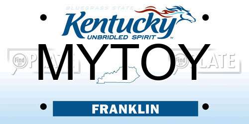 MYTOY Kentucky License Plate