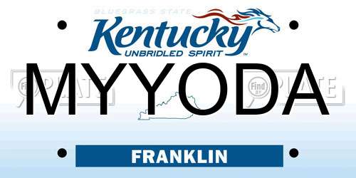 MYYODA Kentucky License Plate