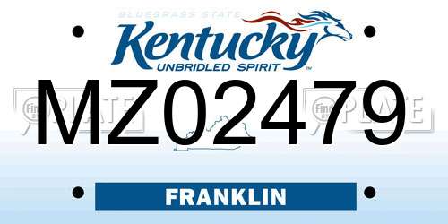 MZ02479 Kentucky License Plate