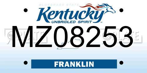 MZ08253 Kentucky License Plate