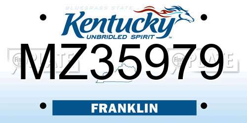 MZ35979 Kentucky License Plate