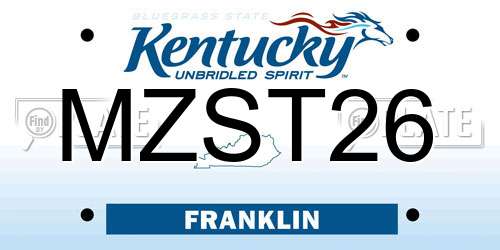 MZST26 Kentucky License Plate