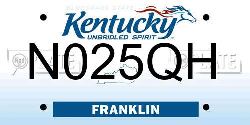 N025QH Kentucky License Plate