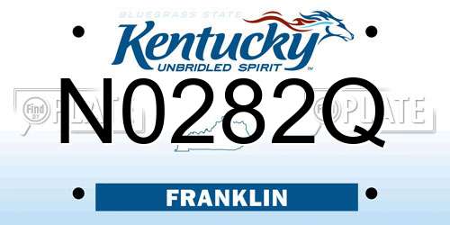 N0282Q Kentucky License Plate