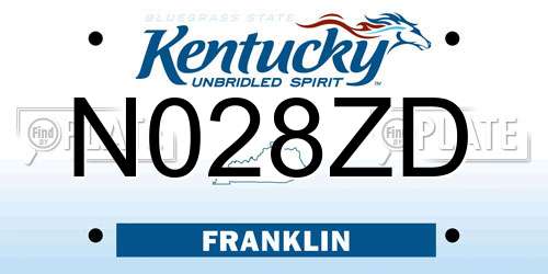 N028ZD Kentucky License Plate