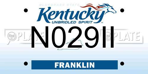 N029II Kentucky License Plate