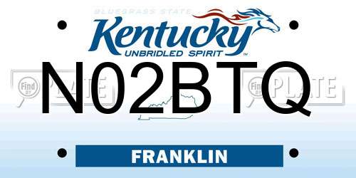 N02BTQ Kentucky License Plate