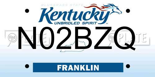 N02BZQ Kentucky License Plate