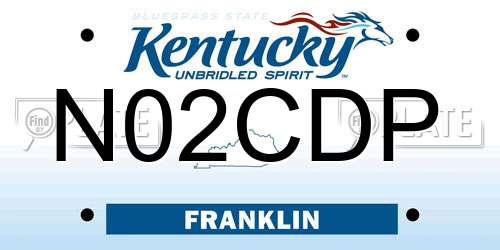 N02CDP Kentucky License Plate