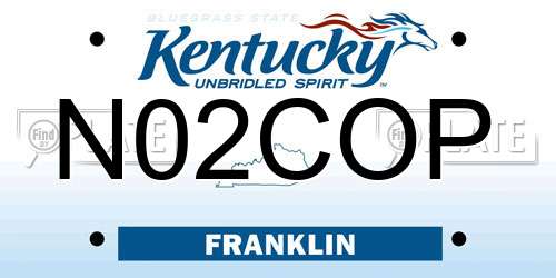 N02COP Kentucky License Plate