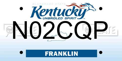 N02CQP Kentucky License Plate