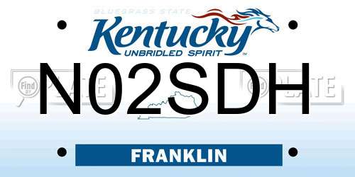 N02SDH Kentucky License Plate