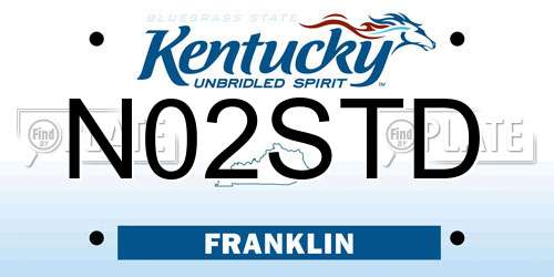 N02STD Kentucky License Plate