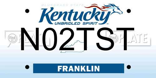 N02TST Kentucky License Plate