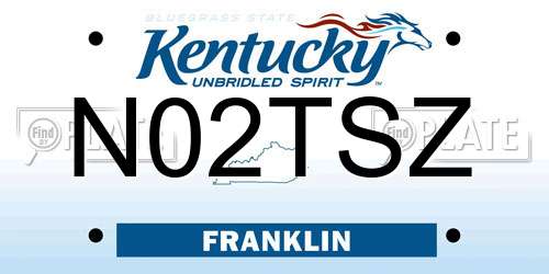 N02TSZ Kentucky License Plate