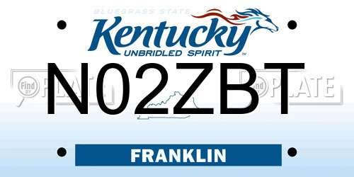 N02ZBT Kentucky License Plate