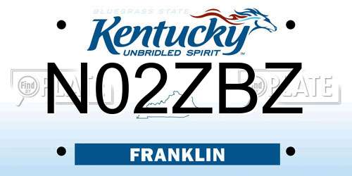 N02ZBZ Kentucky License Plate