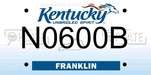 N0600B Kentucky License Plate