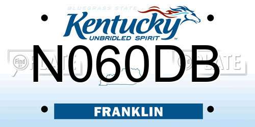 N060DB Kentucky License Plate
