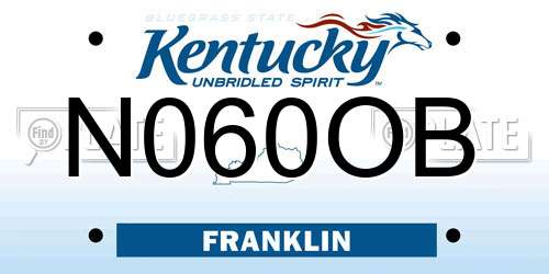 N060OB Kentucky License Plate