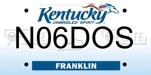 N06DOS Kentucky License Plate